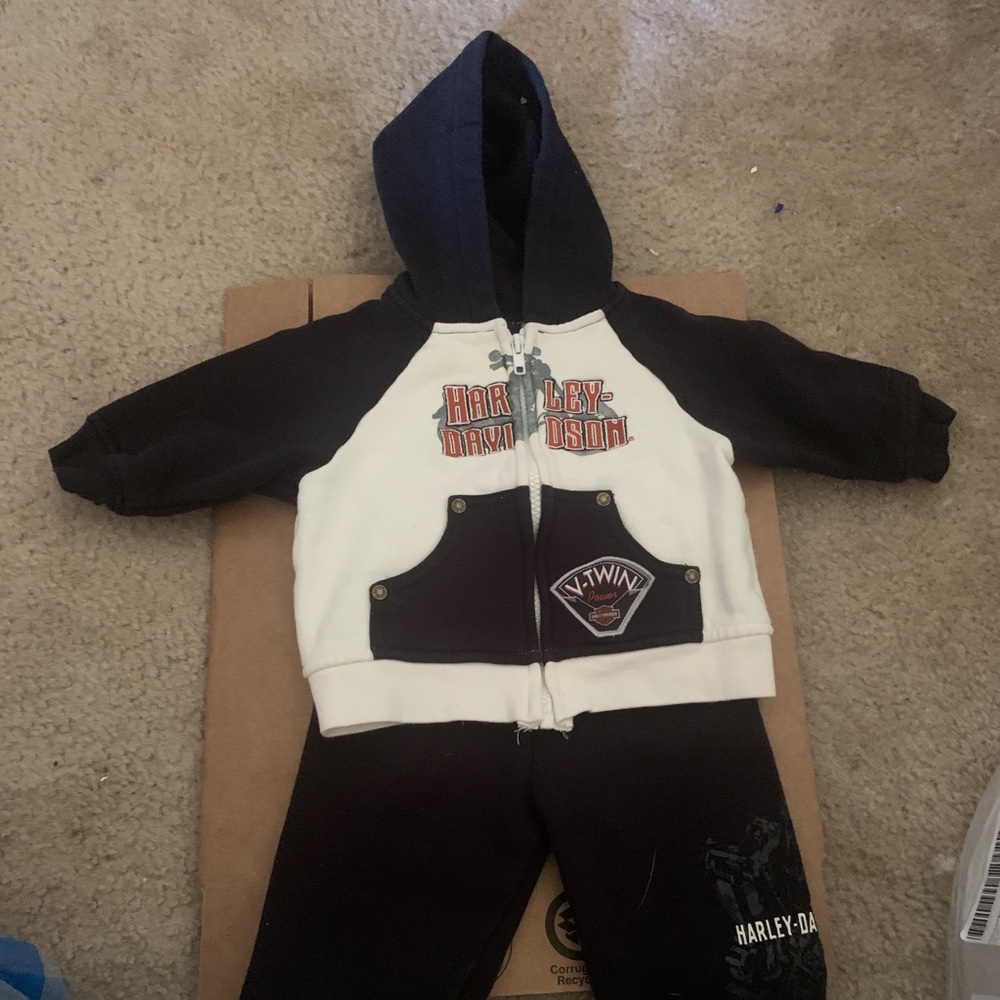 harley-davidson Hoodie And Sweat Pants 6/9 Months